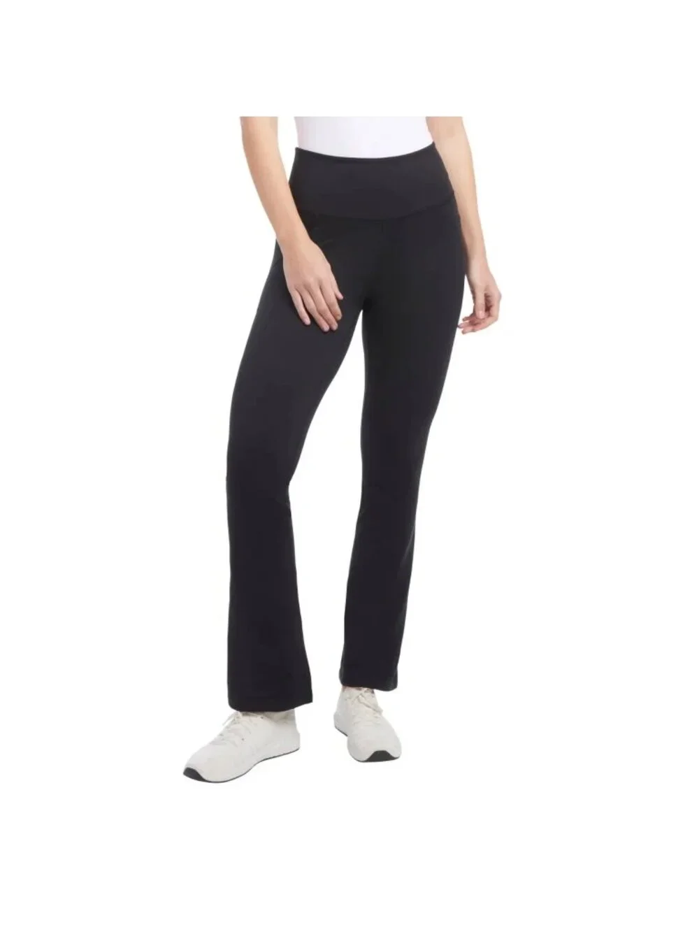 Jockey Women's M Black Wide-Leg Pants Yoga High Waist Pockets B0656